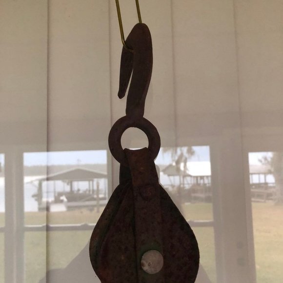 Vintage Two Sheaves Block and Tackle Industrial Farm Steampunk - Picture 6 of 6